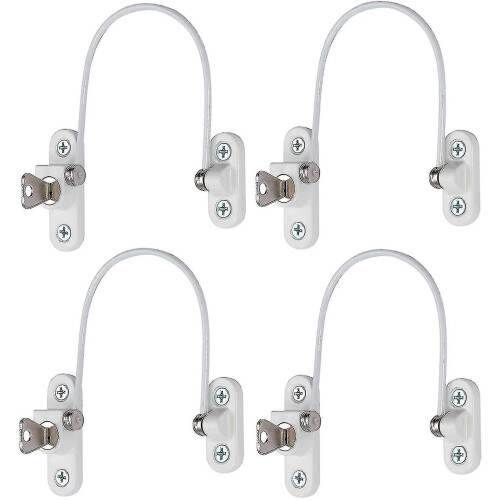 (White) 4 Pcs Window Restrictor Locks Window Restrictors Baby Security Window Locks Window Locks Door Locks 2