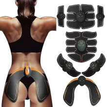 (6 pack ABS) Muscle Stimulator Ems Wireless Abs Minal Muscle Trainer Toner Body Fitness Hip Trainer Shaping Patch Sliming Trainer Unisex