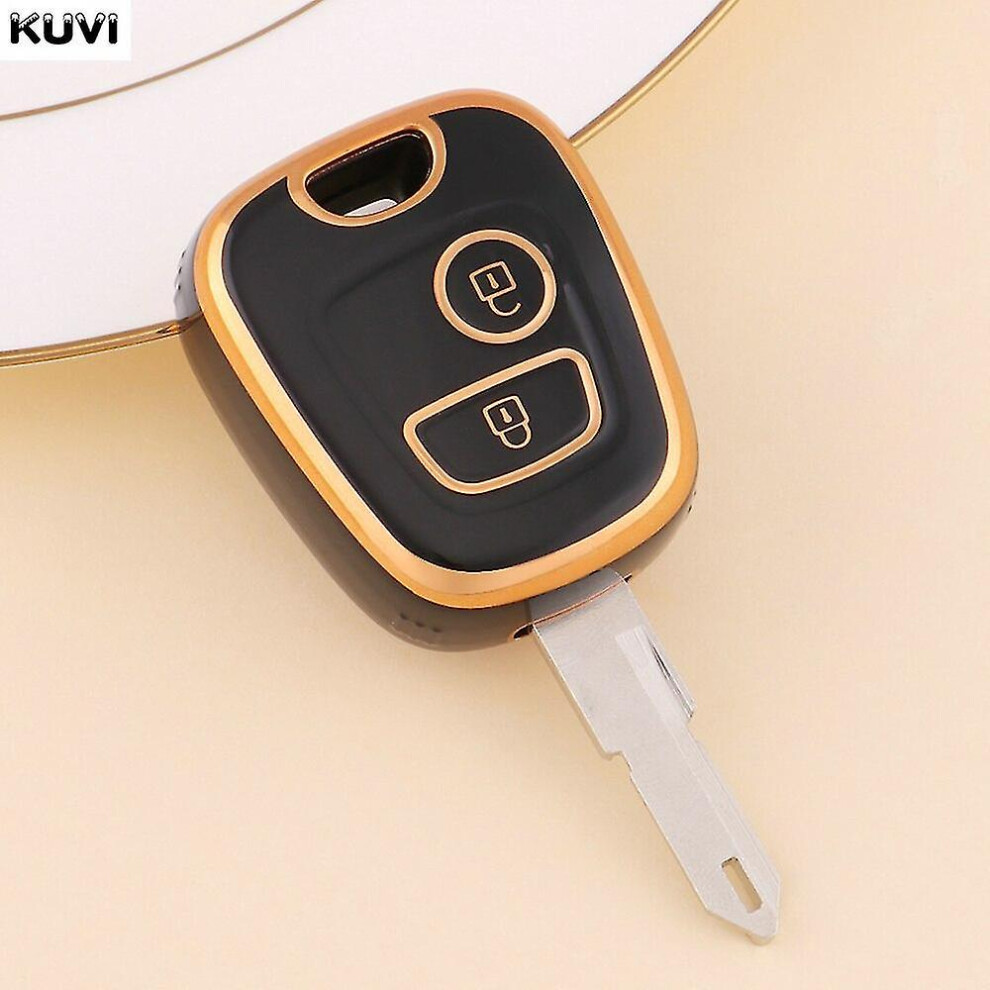 (Black) New Tpu Car Key Case Cover Shell For Peugeot 107 206 307 207 406 408 Citroen C1 C2 C3 Berlingo Picasso Xsara Picasso Toyota Aygo Black 7364070321063