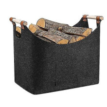 Felt Bag For Fireplace Wood, Wood Basket, Felt Basket, Large Fireplace Basket, Fireplace Accessories, Storage Bag