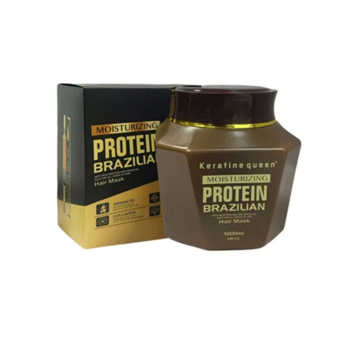 Keratine Queen Moisturizing Protein Brazilian Hair Mask 1000ml |Treatment for Dry, Damaged Hair |Repair, Frizz Control, & Shine |Deep Conditioning