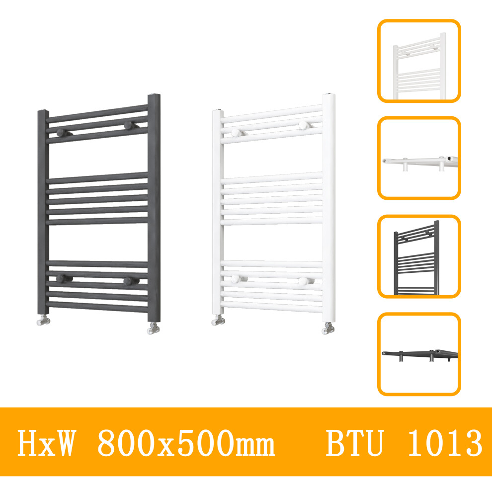 (white, 800x500mm) Stylish Straight Towel Rail HeatingTowel Radiator