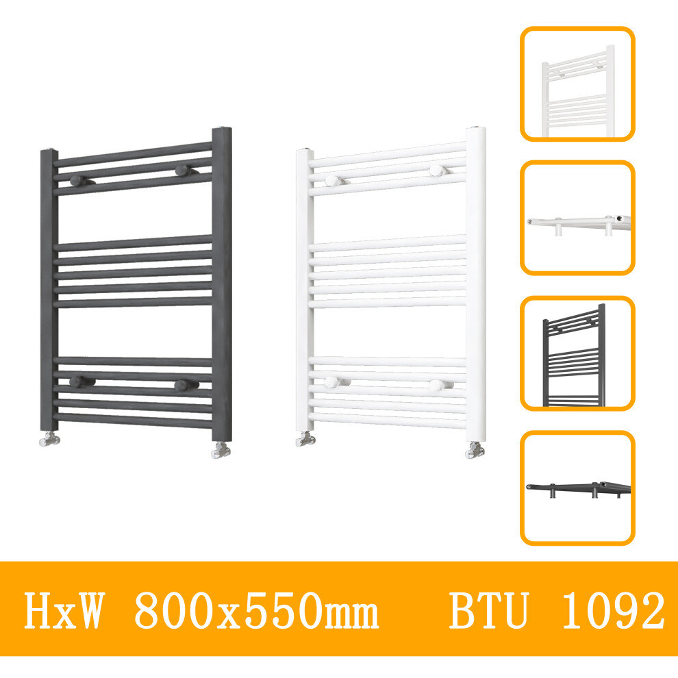 (white, 800x550mm) Stylish Straight Towel Rail HeatingTowel Radiator