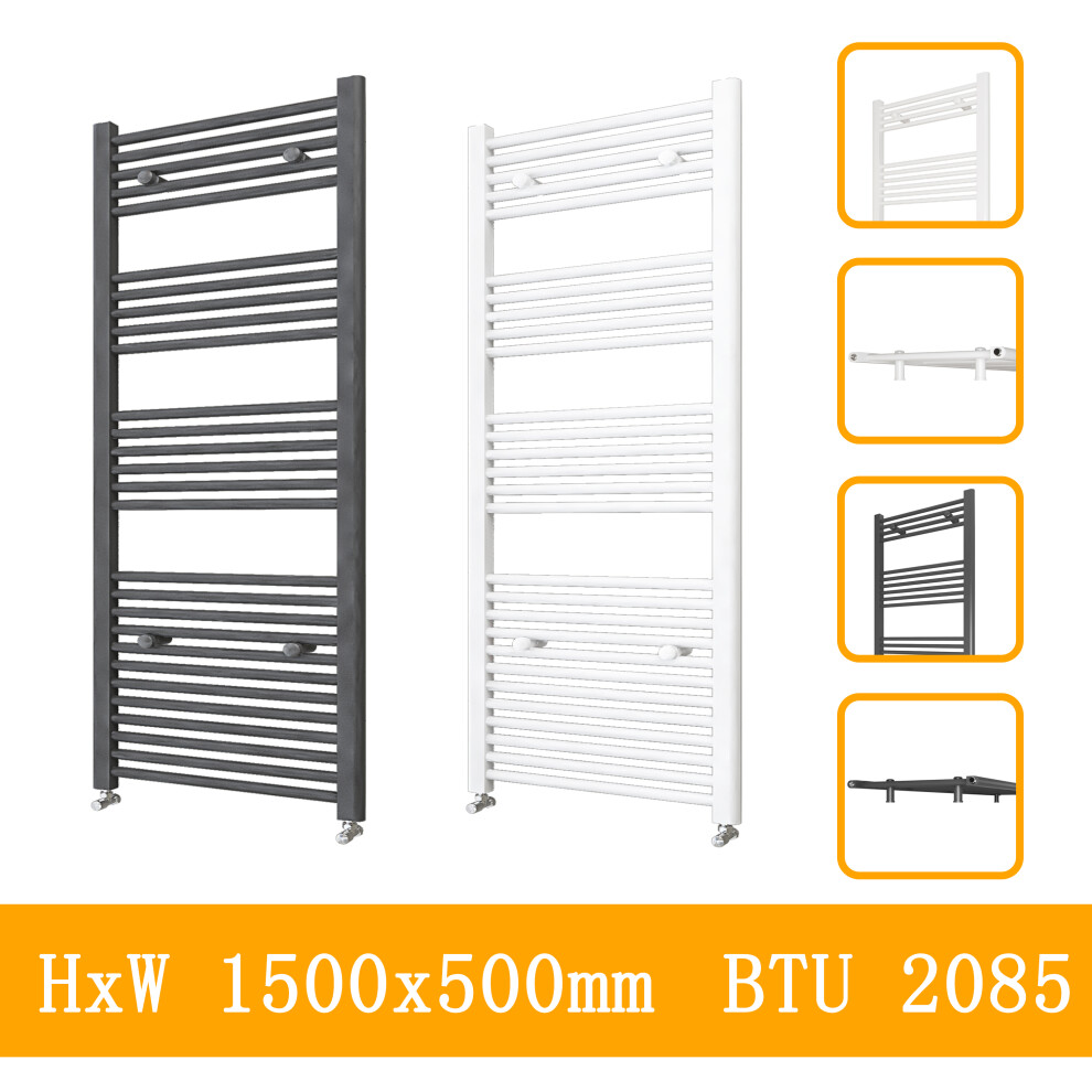 (white, 1500x500m) Stylish Straight Towel Rail HeatingTowel Radiator