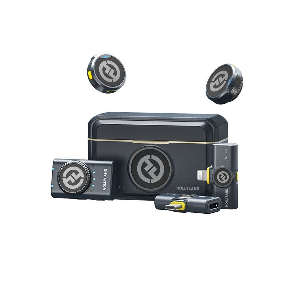 Hollyland LARK M2 Wireless Lavalier Microphone (2TX+3RX) Compatible with Camera, iPhone, Android, 1000ft LOS Range