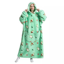 (Avocado (180cm)) Adults Extra Long Hoodie Blanket Oversized Soft Sherpa Fleece Giant Sweatshirt