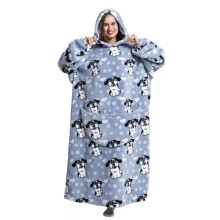(Big Ear Dog (180cm)) Adults Extra Long Hoodie Blanket Oversized Soft Sherpa Fleece Giant Sweatshirt
