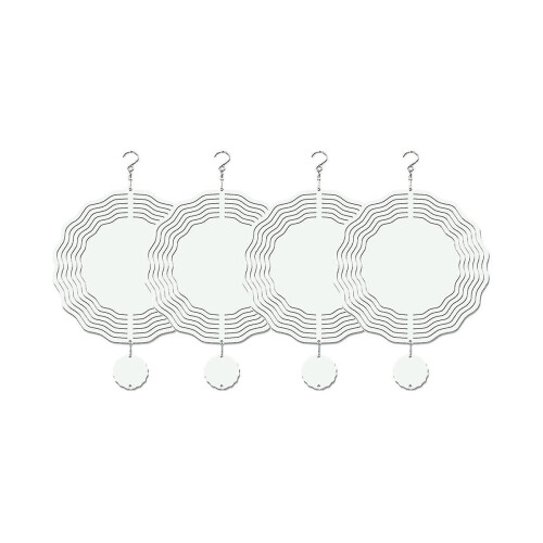 4 Pack 10 Inch Sublimation Wind Spinner Blanks 3d Wind Spinners For Yard And Ornaments Hanging Deco
