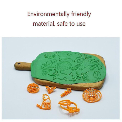 11 Pcs/set Cookie Cutters Plastic 3d Halloween Theme Pressable Biscuit Mold 2