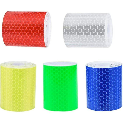 KOOU 30pcs White Reflective Sticker Safety Warning Tapes Diamond Grade Waterproofs High Intensity Night Visibility Adhesive Decals for Helmet Scooter Motorbike 1.18in x 3.25in (3cm x 8cm