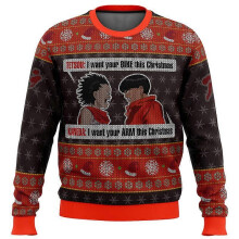 (S, 6) Akira Kaneda - Men's Ugly Christmas Sweater, Snowman, Reindeer, Santa Claus, 3D, Top, Autumn/Winter Clothing, Gift