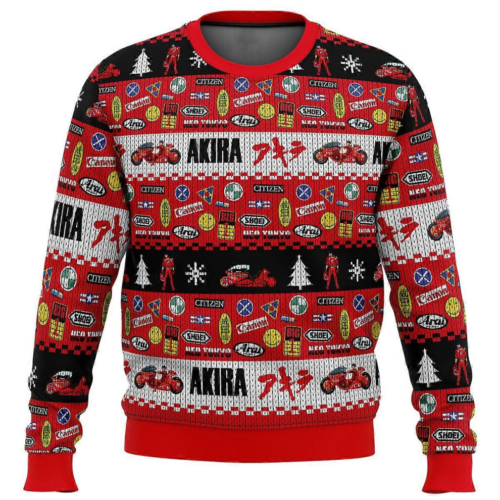 (L, 2) Akira Kaneda - Men's Ugly Christmas Sweater, Snowman, Reindeer, Santa Claus, 3D, Top, Autumn/Winter Clothing, Gift-image-OPC-PFRWSVP-NEW