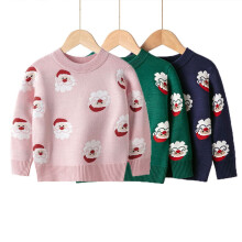 (green, 5-6Y) Esaierr Kids Toddler Baby Christmas Santa Claus Sweater Warm Soft Pullover Knit Sweater Cartoon Xmas Knitwear Jumper for Girls Boys