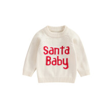 (white, 6-12 Months) BABAMOON Infant Toddler Baby Girl Boy Christmas Sweater Long Sleeve Letter Print Knit Pullover Jumper Tops