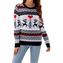 (gray, S) Christmas Sweaters for Women Funny Long Sleeve Reindeer Printed Knitted Top Xmas Holiday Pullover Jumper