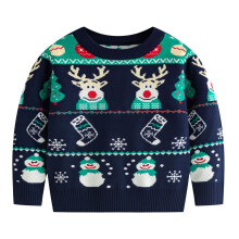 (blue, 4-5 Years) Zhaoag Toddler Boy's Christmas Pullover Sweater Xmas Cartoon Animal Print Knitted Jumpers