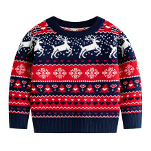 (navy, 4-5 Years) Zhaoag Toddler Boy's Christmas Pullover Sweater Xmas Cartoon Animal Print Knitted Jumpers