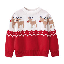 (navy, 6-7 Years) Odeerbi Kids Boys Girls Christmas Sweater Children's Christmas Deer Pullover Sweater Winter Crewneck Base Knit Sweater Knit Jumper Tops Red