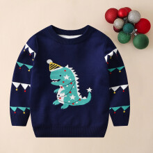(blue, 110) WQJNWEQ Children Christmas Gifts Children's Sweater Knit Jumper, Double Coat