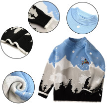 (black, 2-3Y) KYAIGUO Kids Boys Christmas Pullover Sweater Toddler Girls Xmas Cartoon Knit Sweater Blouse Winter Warm Jumper Tops 2-14T
