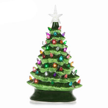 (A) Ceramic Christmas Tree Christmas Tree Led Decoration Ceramic Desktop Christmas Decoration