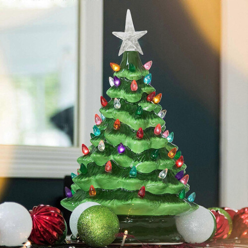 (A) Ceramic Christmas Tree Christmas Tree Led Decoration Ceramic Desktop Christmas Decoration 1