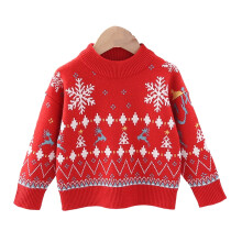 (redb, 5-6Y) MXIEZI 1-7 Years Old Boys Girls Cartoon Knit Top Christmas Sweater for Baby Pullover Knitted Jumper Bottoming Shirt Kids Fall Winter Warm Knit Sweater