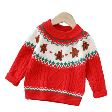 (red(padded), 5-6Y) MXIEZI 1-7 Years Old Boys Girls Cartoon Knit Top Christmas Sweater for Baby Pullover Knitted Jumper Bottoming Shirt Kids Fall Winter Warm Knit Sweater
