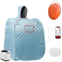 Blue Portable Steam Home Sauna Foldable Steam Sauna Upgrade 2l Steamer, With Steam Hose Herbs Kit Remote Control,lightweight Tent, One Person Full Bod