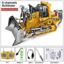 (deep blue) 2.4Ghz 6 Channel 1:24 RC Excavator toy RC Engineering Car Alloy and plastic Excavator RTR For kids Christmas gift Robotic Toys
