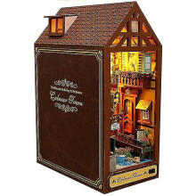Diy Book Nook Kit - Diy Miniature Dolls House Kit With Furniture And Led Light, 3d Puzzle Wooden Art Shop Town Forest Insert, Model Kits For Teens/adu