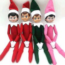 (Brown face boy) The Elf Doll Christmas Decor Kids Gift Suprise Plush Toy Holiday Reideer Elves Pink Red Colours_ai-zong