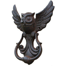 Piece Owl Knocker, Vintage Cast Iron Knocker Door Handle, Antique Style Owl Pattern Cast Iron Knocker Trim (Brown) - 17.7 x 4.5 x 22.5 cm