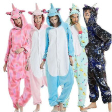(S, rosa) Unicorn Pajama Onesie Kigurumi Jumpsuit Pegasus Costume