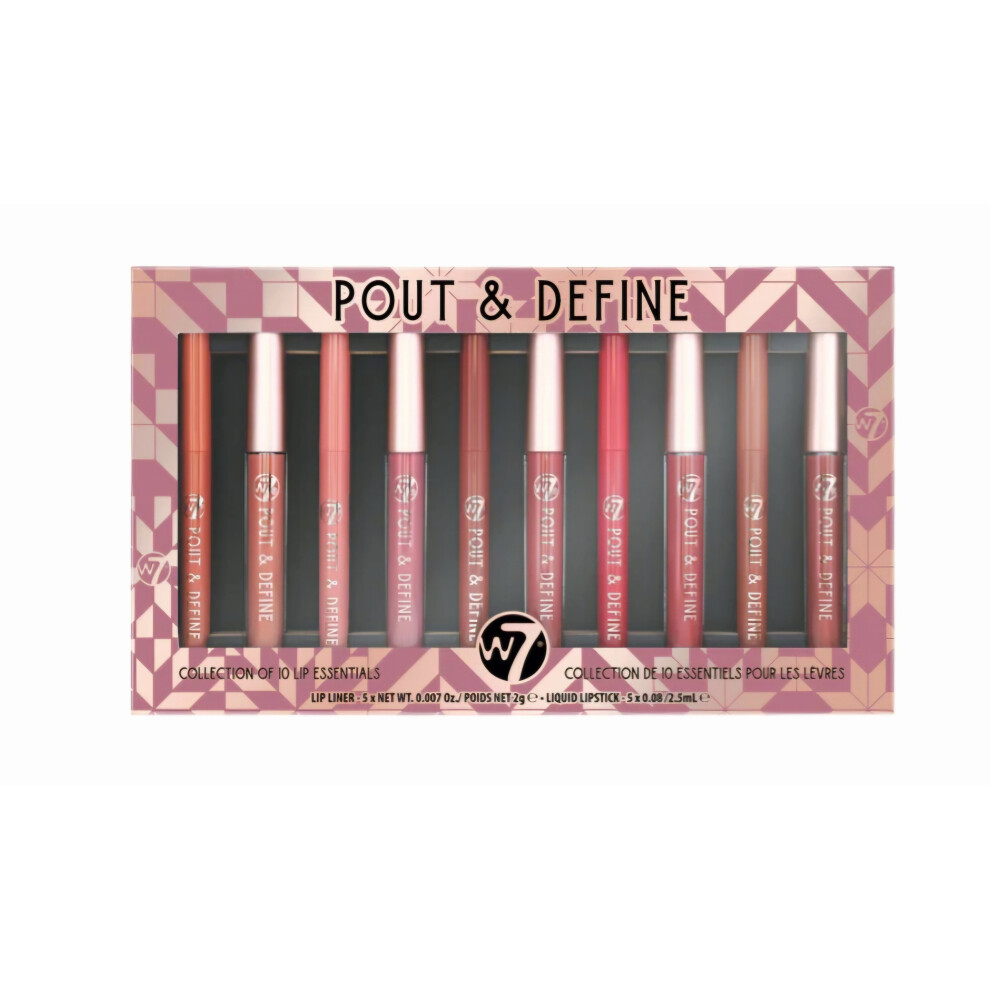 W7 Pout & Define Collection 10 Lip Essentials Christmas Gift