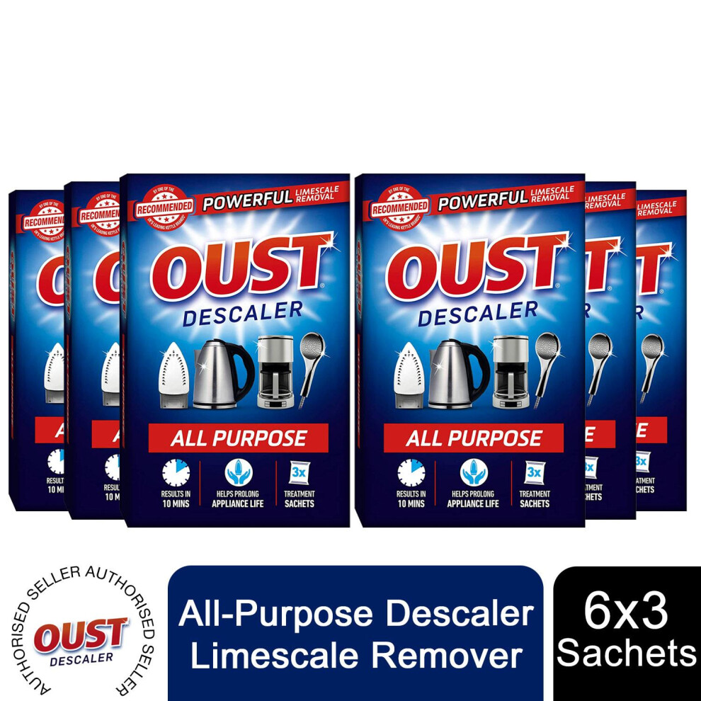 Oust All-Purpose Descaler Sachets, 6 Packs of 3 Sachets