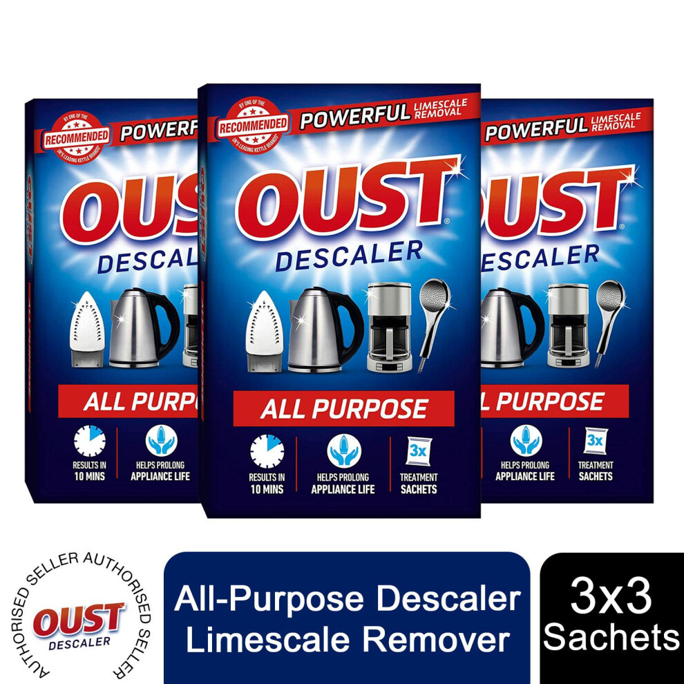 Oust All-Purpose Descaler Limescale Remover, 3 Sachets, 1pk or 3pk[Buy 3]