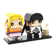 Moc Halloween Addamsed Family Brickheadz Building Blocks for Wednesday Figuresed Horror Thing Bricks Children Birthday Toys Gift305pcspaper Instructio