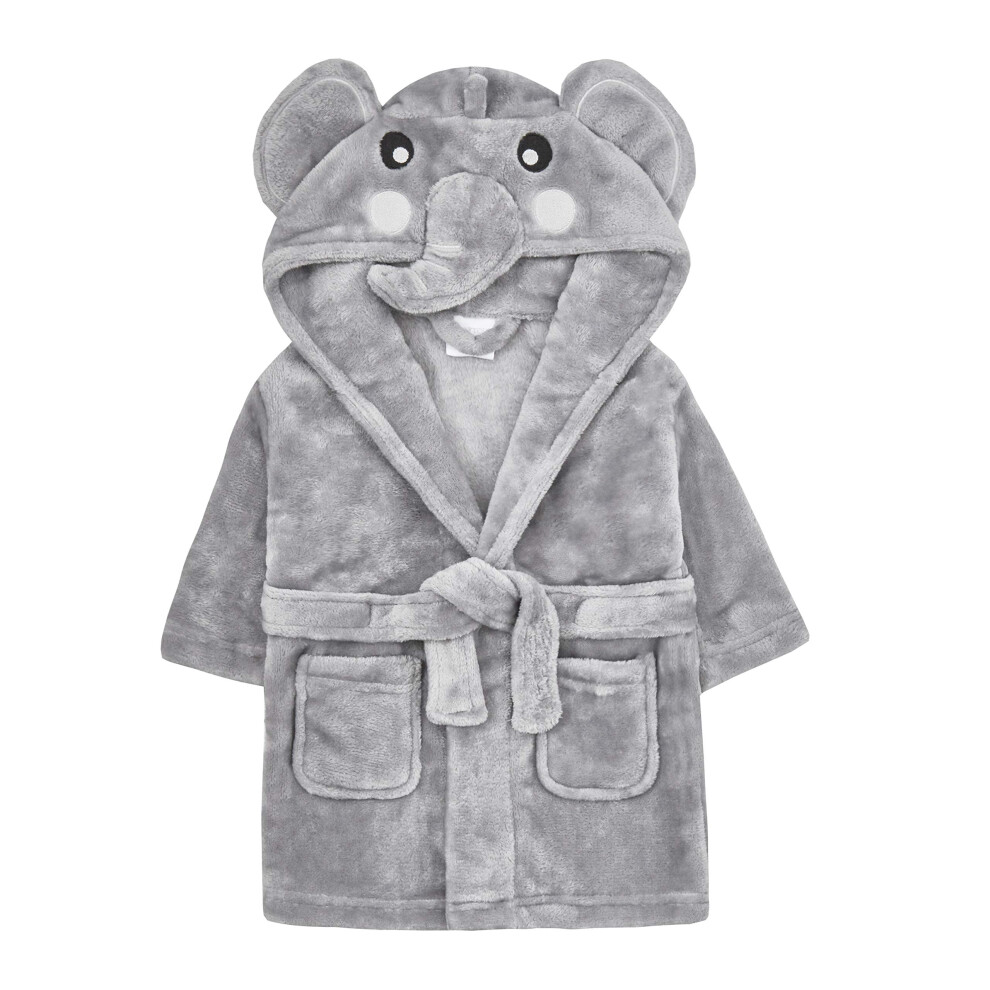 (Elephant, 6 - 12 Months) Metzuyan Baby Girls & Boys Plush Fleece Animal Dressing Gown 0-24 Months