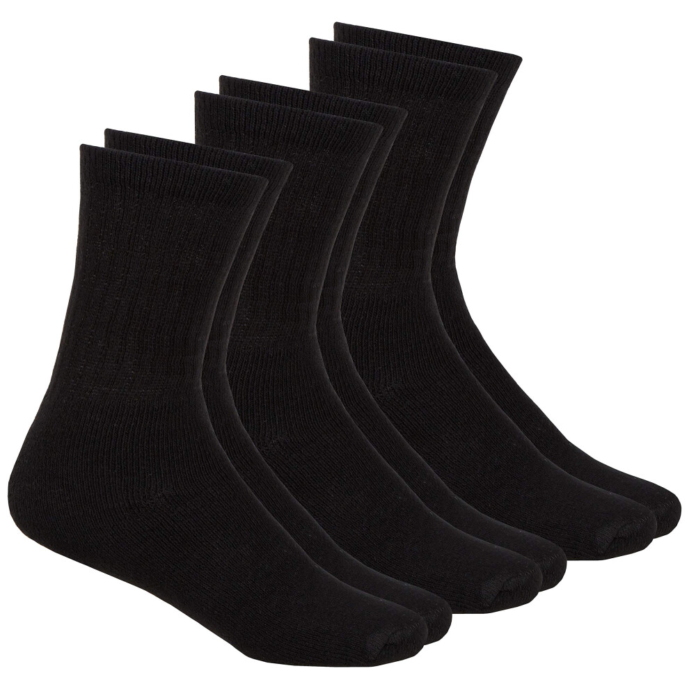 (Black 3 Pairs, UK 4-6.5 (EU 37-39.5)) Kids Boys Sports School Uniform Socks Plain Terry Cotton Rich 3 6 Pairs Size 4-6