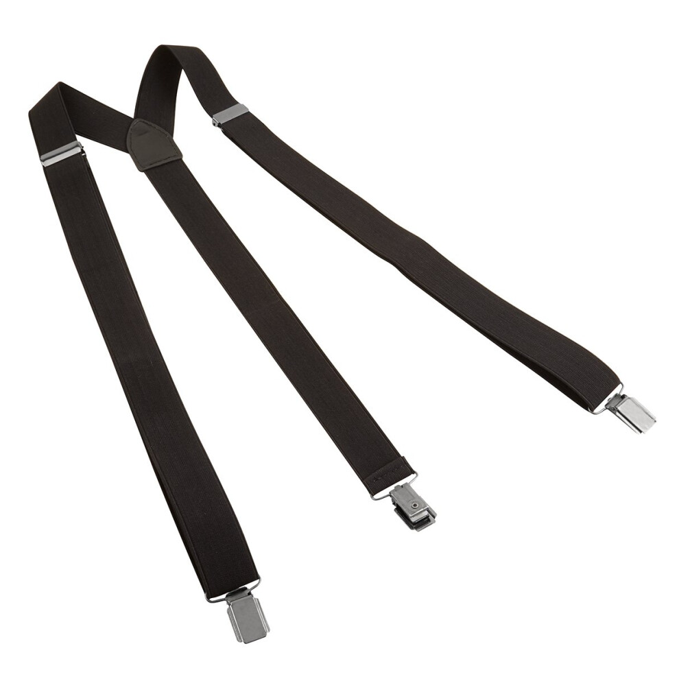 (Black, One size) Mens Braces Trouser Belt Suspender Adjustable Fancy Dress Smart New Pierre Roche
