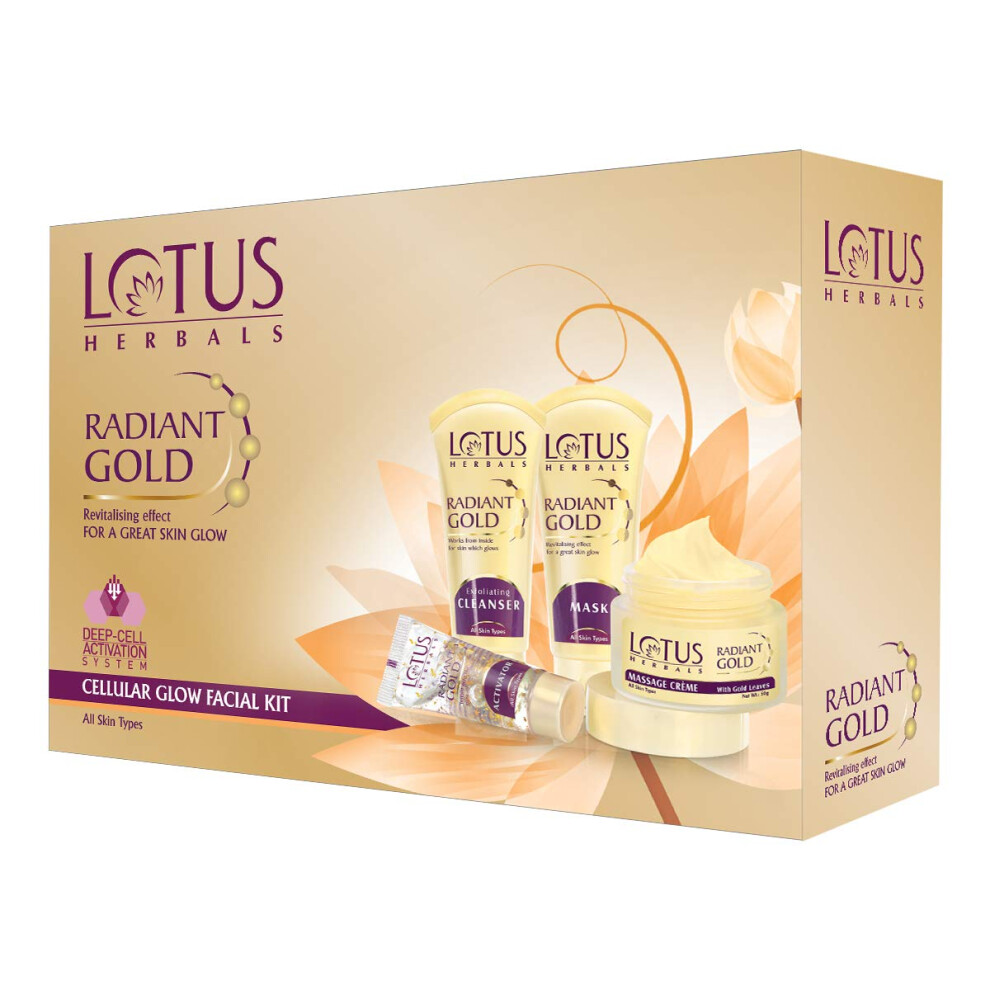 Lotus Herbals Gold Radiant Platinum Facial Kit Multi Use 170G