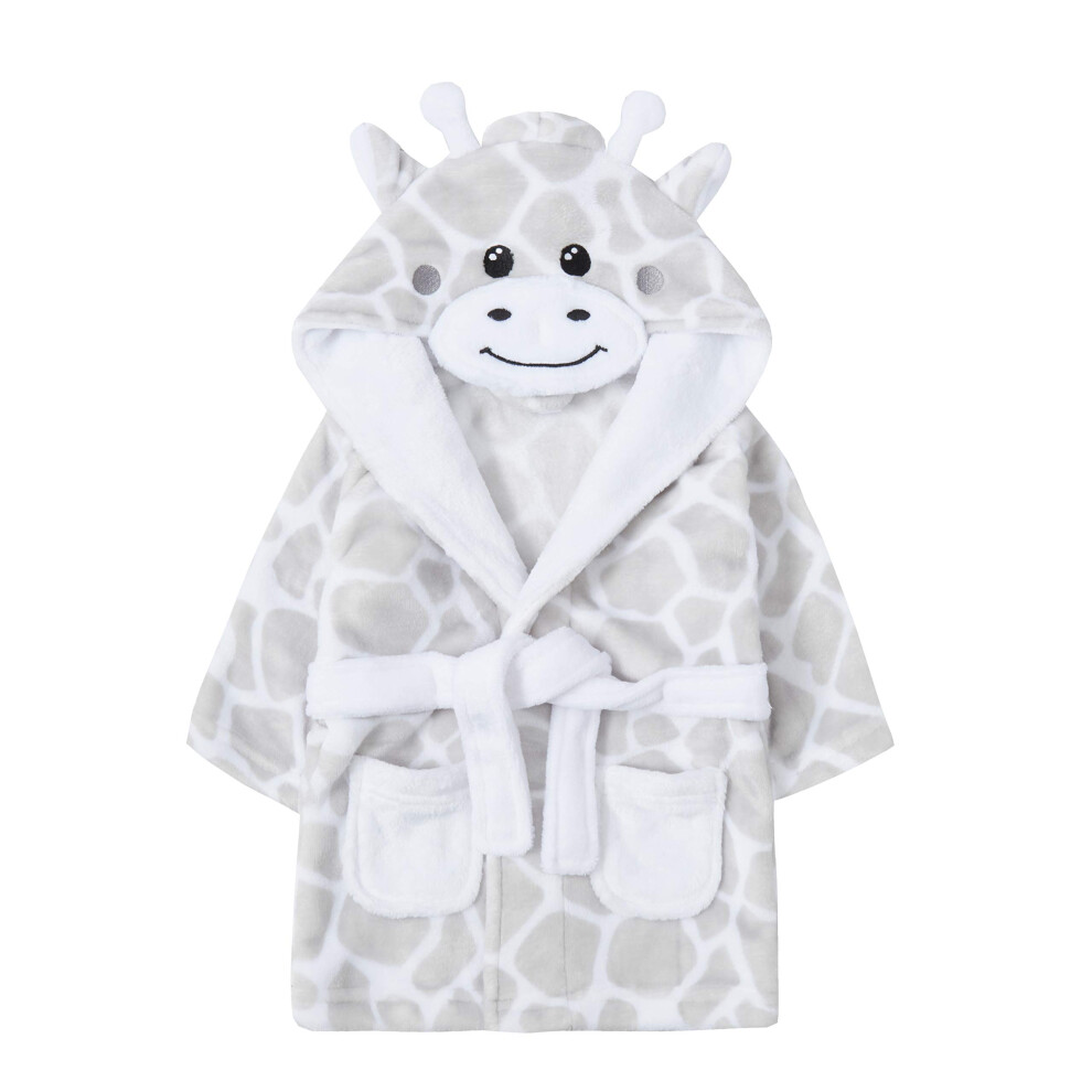 (Grey Giraffe, 18-24 Months) Metzuyan Baby Girls & Boys Plush Animal Themed Giraffe Dressing Gown Robes-image-OPC-PFRYCYF-NEW