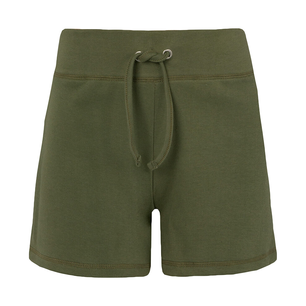 (Khaki, S) Womens Ladies Girls Jersey Short Cotton Elasticated Waist Drawstring Soft Stretchy Summer Loungewear Sports Yoga Beach Holiday Hot Pants S M L Xl ...