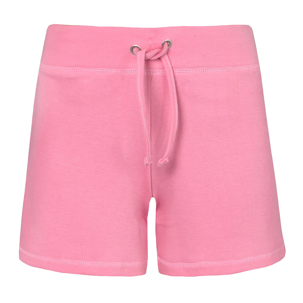 (Light Pink, S) Womens Ladies Girls Jersey Short Cotton Elasticated Waist Drawstring Soft Stretchy Summer Loungewear Sports Yoga Beach Holiday Hot Pants S M L Xl ...