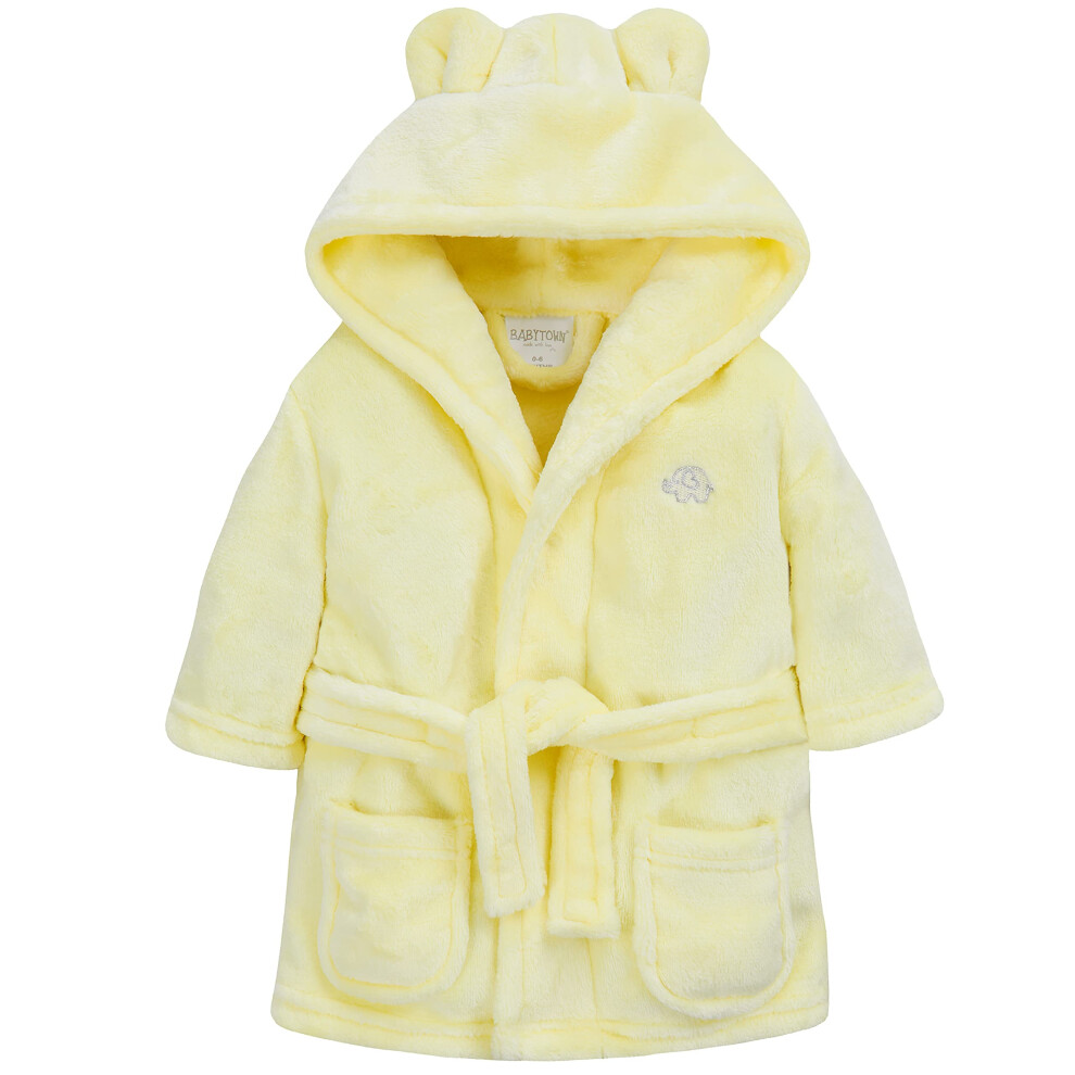 (Yellow, 18-24 Months) Unisex Baby Girls Boys Dressing Gown 0-24 Months Snuggle Plus Fleece Bath Robe With Animal Embroidery Hooded Teddy 3D Ears Long-image-OPC-PFRYXN5-NEW