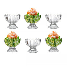 6 x Glass Prawn Cocktail Bowls Glasses Appetizer Starter Dish Stemmed