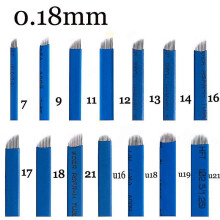 50pcs Microblading 0.18mm Tebori Blades Needles Tattoo Needles Permanent Makeup Needle 11 12 14 18 2