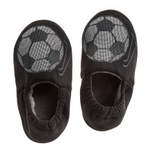 (Black, 10-11) Children Kids Boys Football Indoor Slippers Footie Indoor Home Shoes Slippers Sizes Uk 10-3