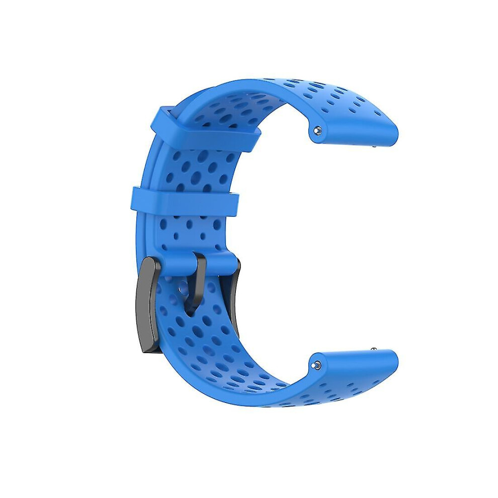 (Blue) For Suunto 9 Breathable Silicone Watch Band Blue 7364070384341